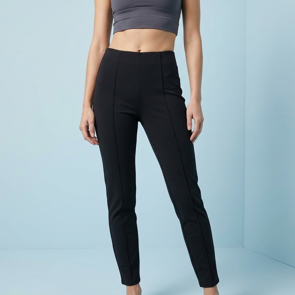 PISTOLA Women Pintuck Leggings 27 Black Rayon Blend Minimalist Office Core